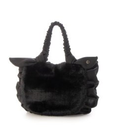 UNBILLION カシュカシュ cachecache / 下がりリボンエコファーコンビラウンドトート