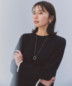 UNFILO L フリルトリミング ニットワンピース