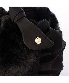 UNBILLION カシュカシュ cachecache / 下がりリボンエコファーコンビラウンドトート