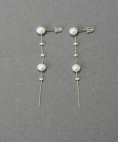 Phoebe 【金属アレルギー対応】パールドロップロングピアス　ゴールド
