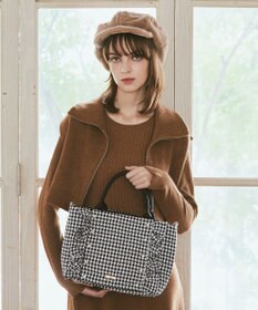 Maison de FLEUR 2Way千鳥柄フリルトートMバッグ