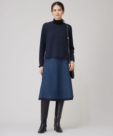 自由区 【WEB限定カラーあり・洗える】リバーシブルニット セットアップ(プルオーバー×フレアスカート)