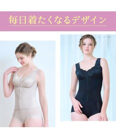 BRADELIS New York 【BRADELIS NewYork peace】細みえフロントファスナー綿混ブラキャミ25 補正下着 カップ付き キャミソール ブラトップ シェイパー