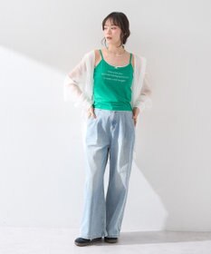 earth music&ecology メッセージプリントカップ付きキャミソール