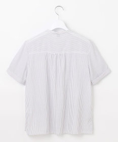 J.PRESS LADIES S 【洗える】ドビー強撚ストライプ 前開き ブラウス