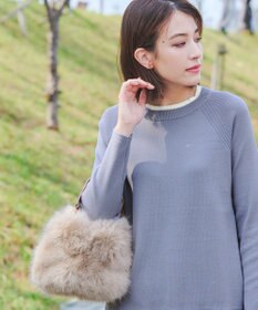 Tiaclasse フェイクファー巾着バック