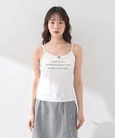 earth music&ecology メッセージプリントカップ付きキャミソール