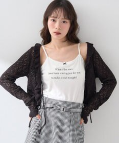 earth music&ecology メッセージプリントカップ付きキャミソール