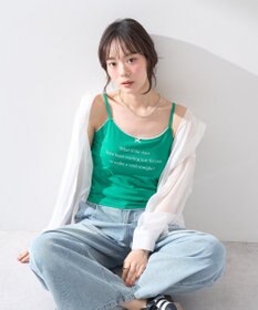 earth music&ecology メッセージプリントカップ付きキャミソール