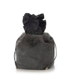 UNBILLION カシュカシュ cachecache / フリルハンドルエコファー巾着バッグ