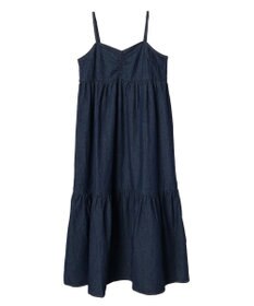 earth music&ecology デニムバックレースアップワンピース