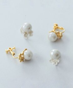 Pisceans フローラル&コットンパールイヤリング