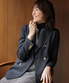 J.PRESS LADIES オックス ダブル テーラードジャケット ネイビー系