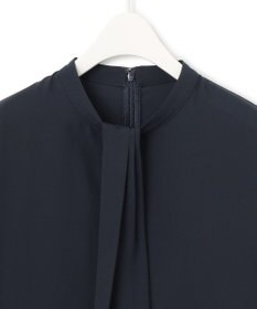 ICB 【接触冷感・UVケア・速乾・洗える】BackSatinAmunzen  5分袖スカーフタイブラウス