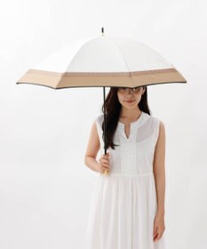 AURORA 【 Beaurance （ビューランス）】サマーシールド リボン/切り継ぎ加工晴雨兼用パラソル傘（長傘）