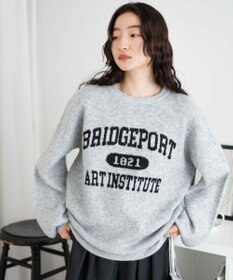 WEGO フラッフィーロゴジャガードニットプルオーバー