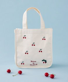 チェリー刺繍パイピングスクエアトートバッグ / Maison de FLEUR