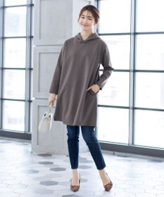 Tiaclasse 【洗える】ソフトボンディングパーカーチュニック