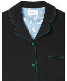 une nana cool 【綿100%】60/1 シルケットスムース 長袖開襟 MADE WITH LIBERTY FABRIC