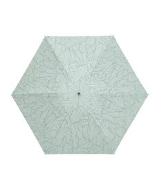 MOONBAT 【晴雨兼用/ 一級遮光/UV99％】フワクール (Fuwacool) 折りたたみ日傘 フワクールホワイト ラインフラワー 軽量