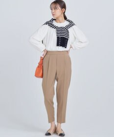 組曲 【WEB限定】ジョーゼットシフォン タックブラウス