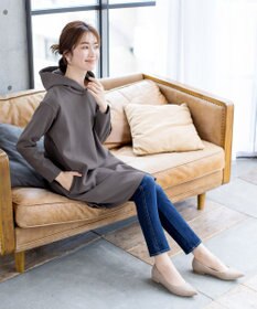 Tiaclasse 【洗える】ソフトボンディングパーカーチュニック