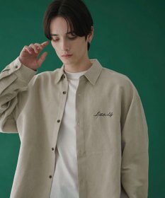 WEGO フェイクスウェードワンポイントBIGシャツ（LS）