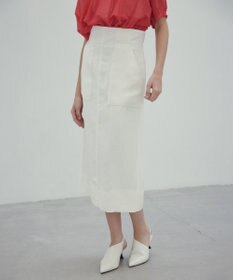 BEIGE， 【洗える】BERNARD / リネンアウトポケットハイウエストスカート