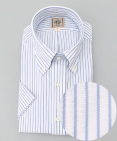 J.PRESS MEN 【J.PRESS PLUS】カノコインレイストライプパッチポケット シャツ/B.D.