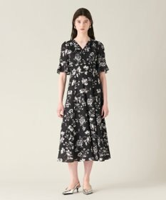 GRACE CONTINENTAL フラワープリントフレアワンピース