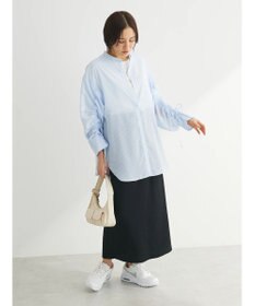 Green Parks シアーチェック袖ドロストシャツチュニック