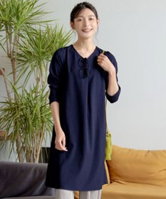 Tiaclasse 【洗える】バックギャザーハートネックAラインワンピース