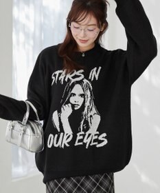 WEGO グラフィックBIGニットプルオーバー