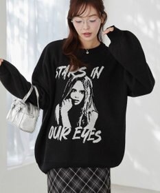 WEGO グラフィックBIGニットプルオーバー