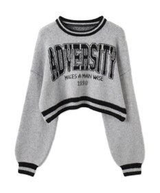 WEGO ラインリブフラッフィーショートニット