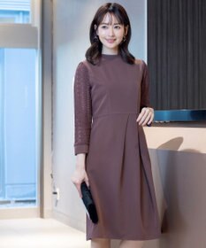 Tiaclasse L 【洗える】レーススリーブワンピース