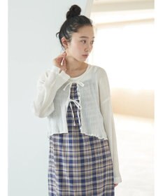 earth music&ecology ＳＥＴ２点クレープリボンブラウス＋インナー