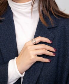 blancotokyo 【金属アレルギー対応/サイズフリー】ニュアンスクロスリング NIEBLA