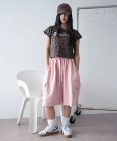 WEGO 【ウエストゴム】スウェットカーゴハーフパンツ