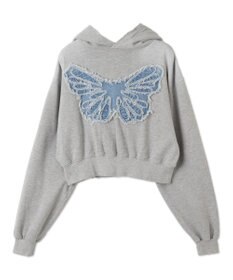 WEGO ヴィンテージウォッシュバタフライショートパーカー