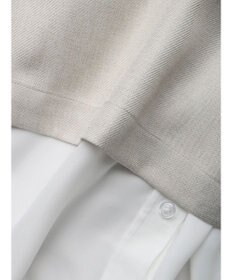 Green Parks ＳＥＴ２点Ｖネックベスト＋７分袖ミディシャツワンピース