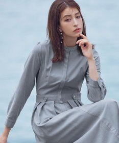 Tiaclasse 【新色追加・洗える】ピーチスキンバンドカラーワンピース