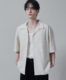 WEGO 【ユニセックス着用アイテム/手洗い可/SETUP可】リネンレーヨンオープンカラーシャツ（S）