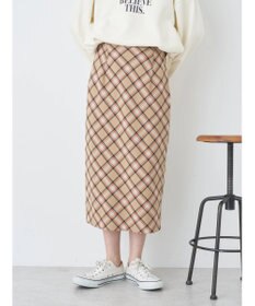 earth music&ecology チェック柄ナロースカート