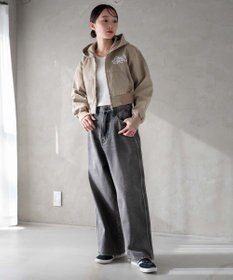 WEGO ヴィンテージウォッシュショートフードブルゾン