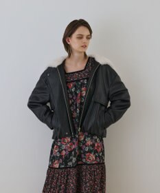 GRACE CONTINENTAL フェイクレザーボンバージャケット