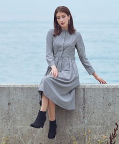 Tiaclasse 【新色追加・洗える】ピーチスキンバンドカラーワンピース