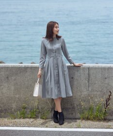 Tiaclasse 【新色追加・洗える】ピーチスキンバンドカラーワンピース