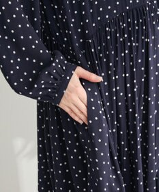 Green Parks スキッパーギャザーワンピース