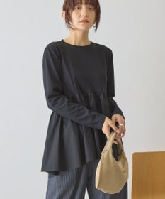 AMERICAN HOLIC 布帛切替ペプラムプルオーバー